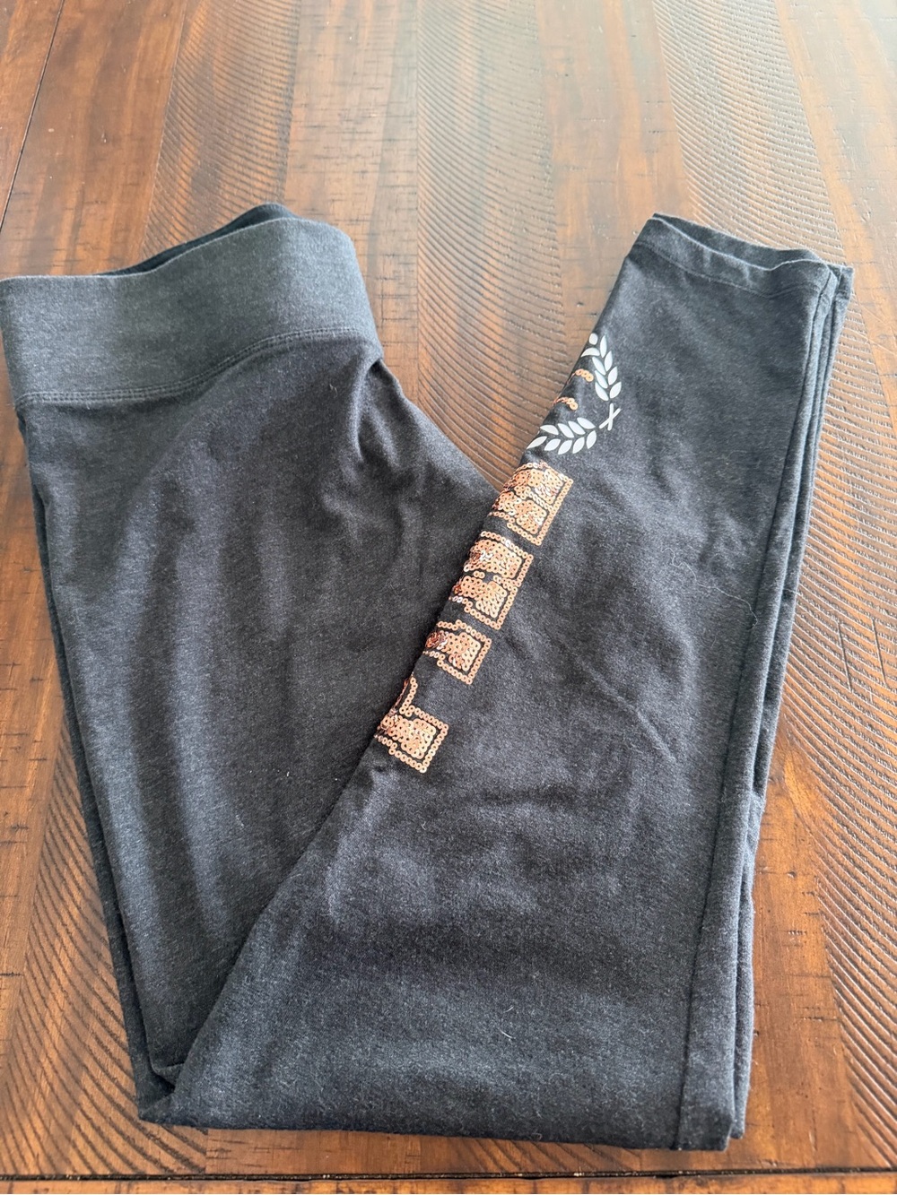 PINK Victoria's Secret dark grey Jeggings with Rose Gold Accent